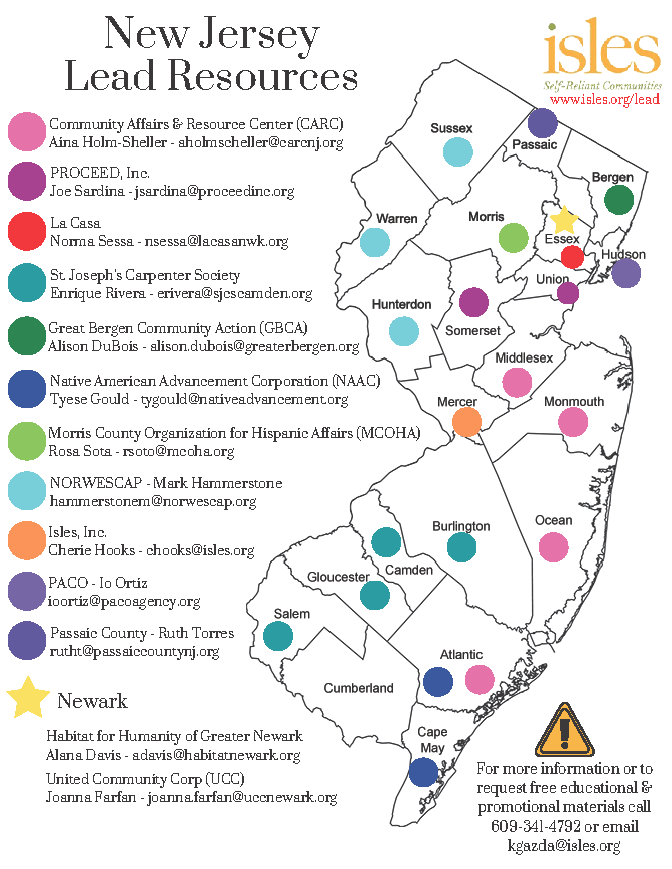 Image of New Jersey Lead Resources Map